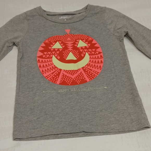 Ohkosh | pumpkin long sleeve Halloween t-shirt girls SZ 6 jack-o-lantern top - Picture 5 of 7
